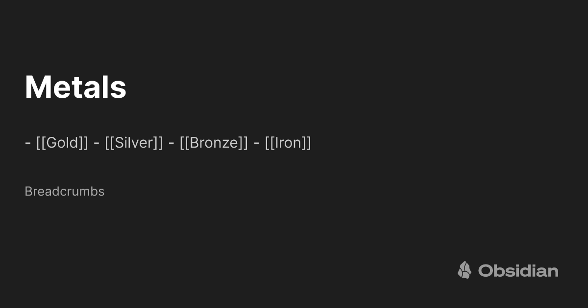 Metals Breadcrumbs