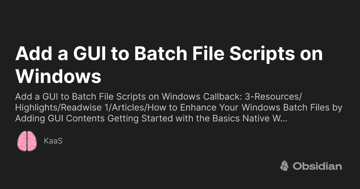 Batch File Scripting ©