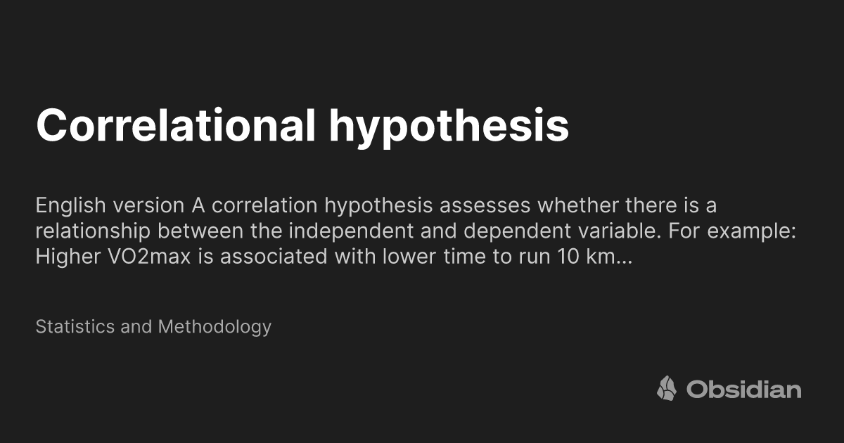 correlational hypothesis definition psychology