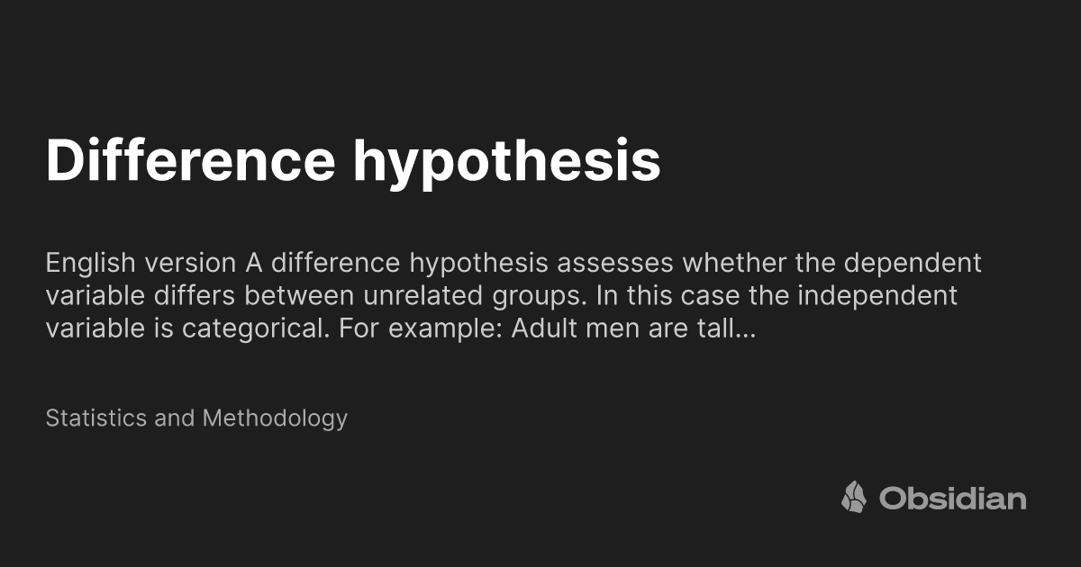 hypothesis of difference definition