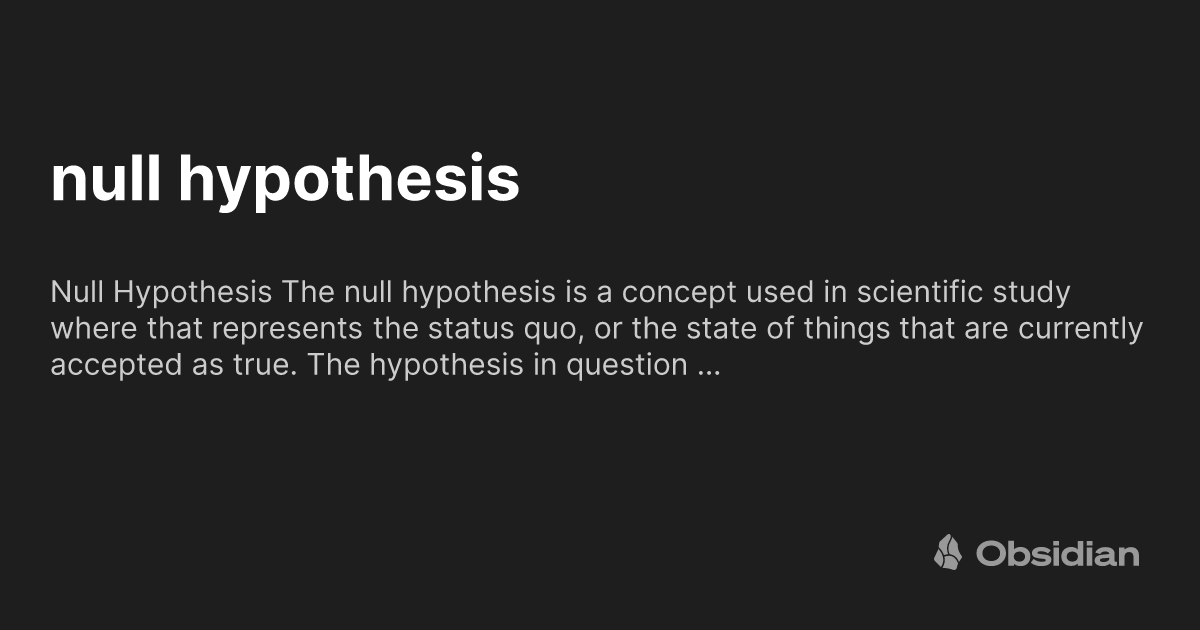 null hypothesis status quo