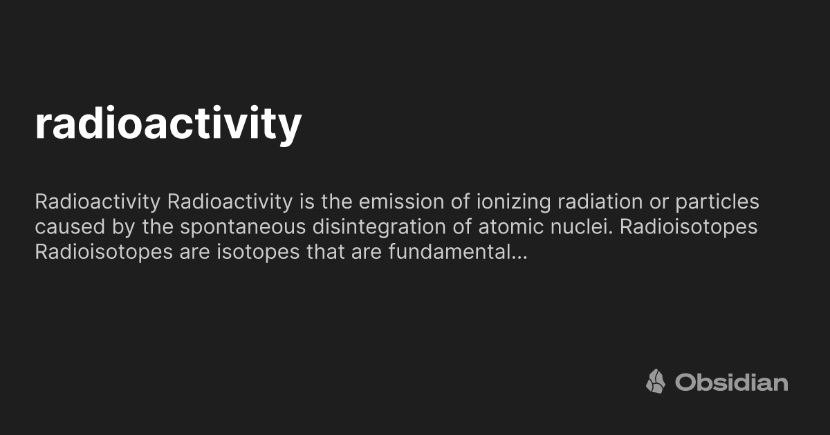 radioactivity Obsidian Publish