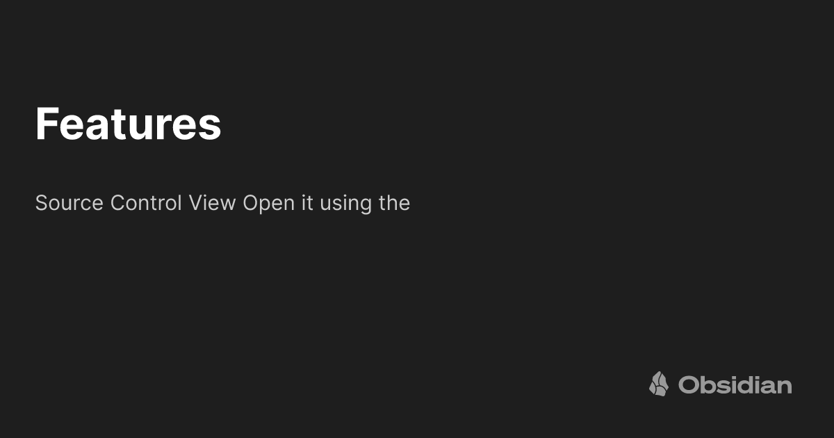 Features git documentation obsidian publish