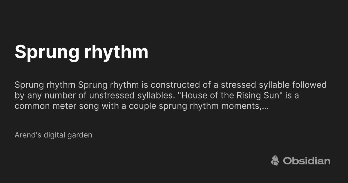Sprung rhythm, Definition & Examples