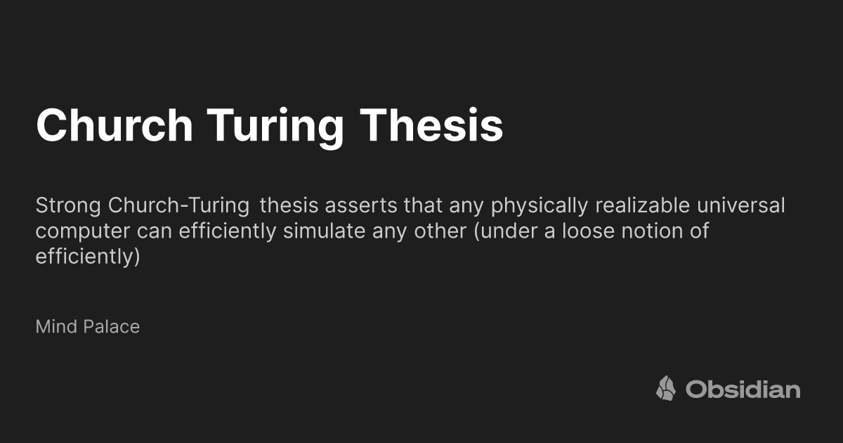 strong church turing thesis