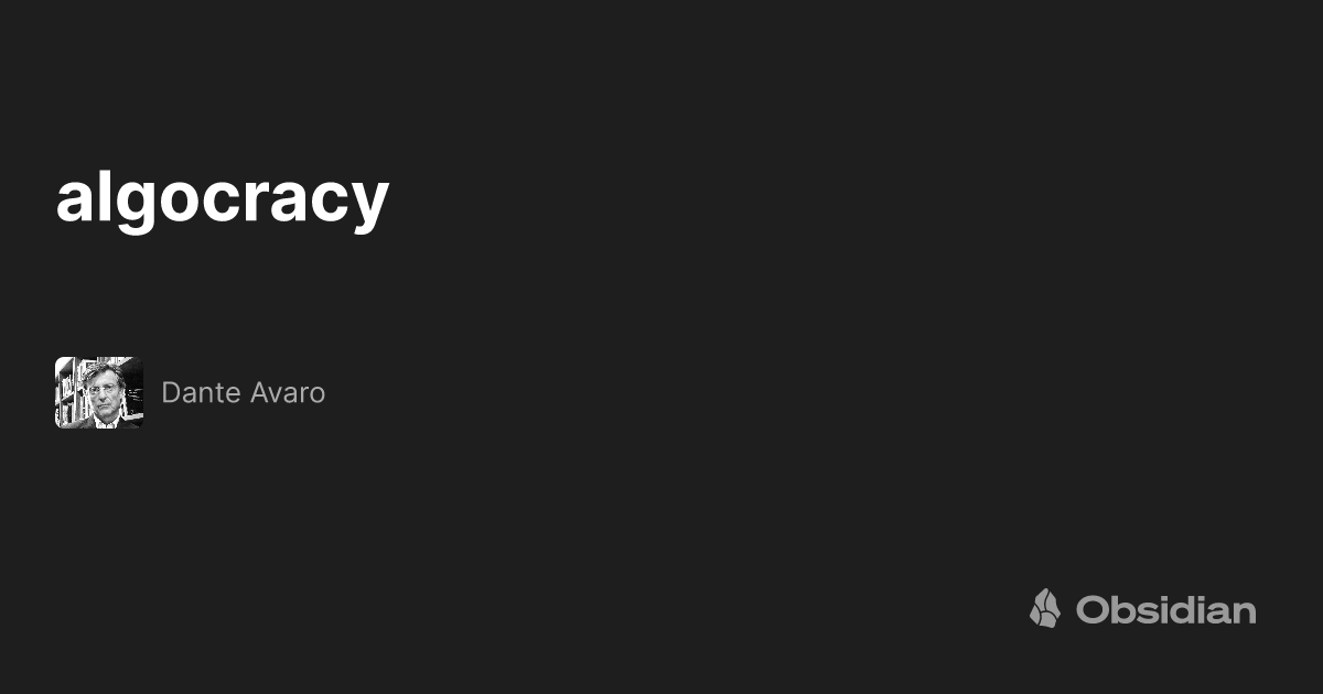 algocracy - Dante Avaro