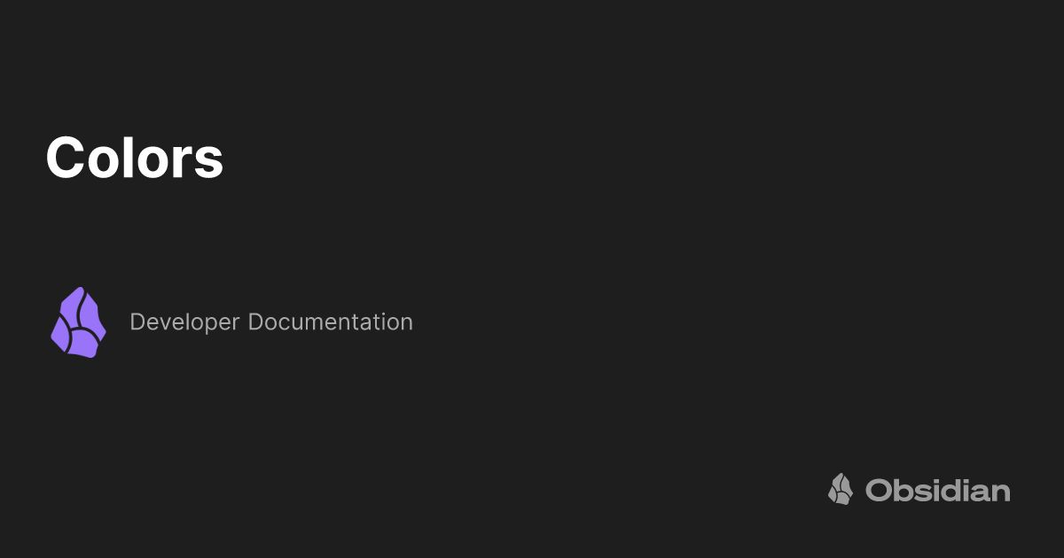 Colors Developer Documentation