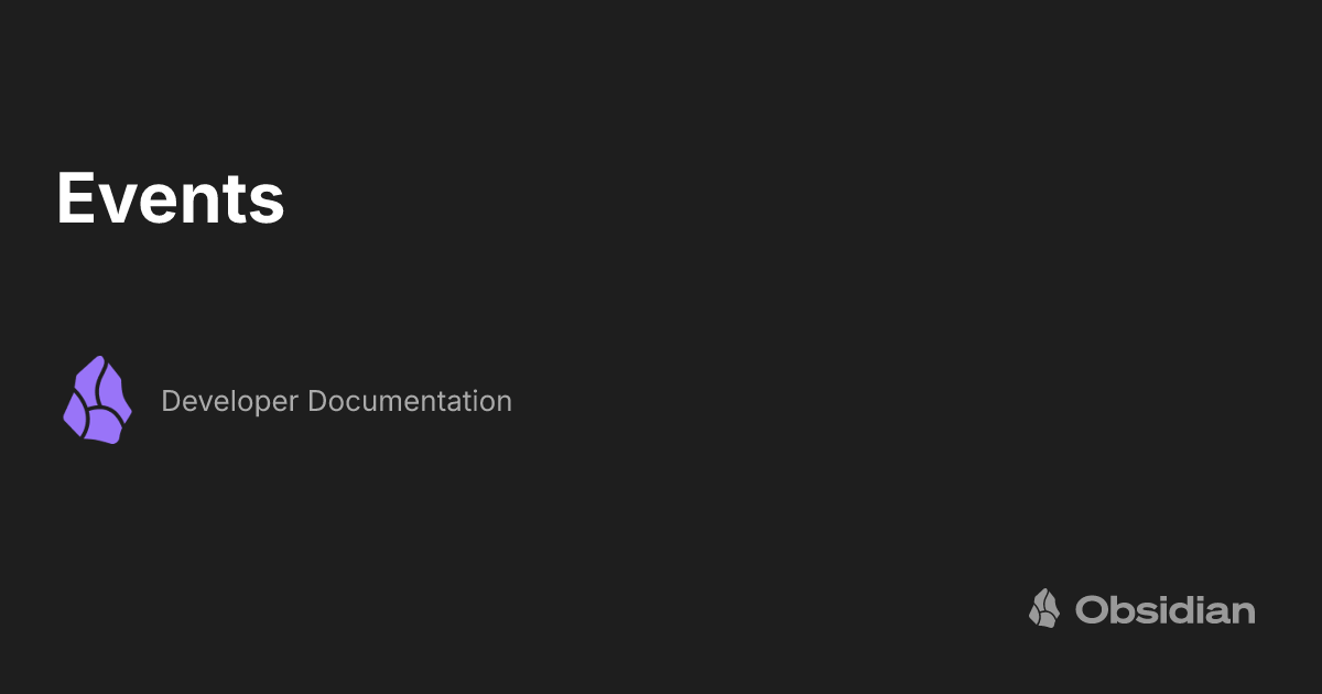 Events - Developer Documentation