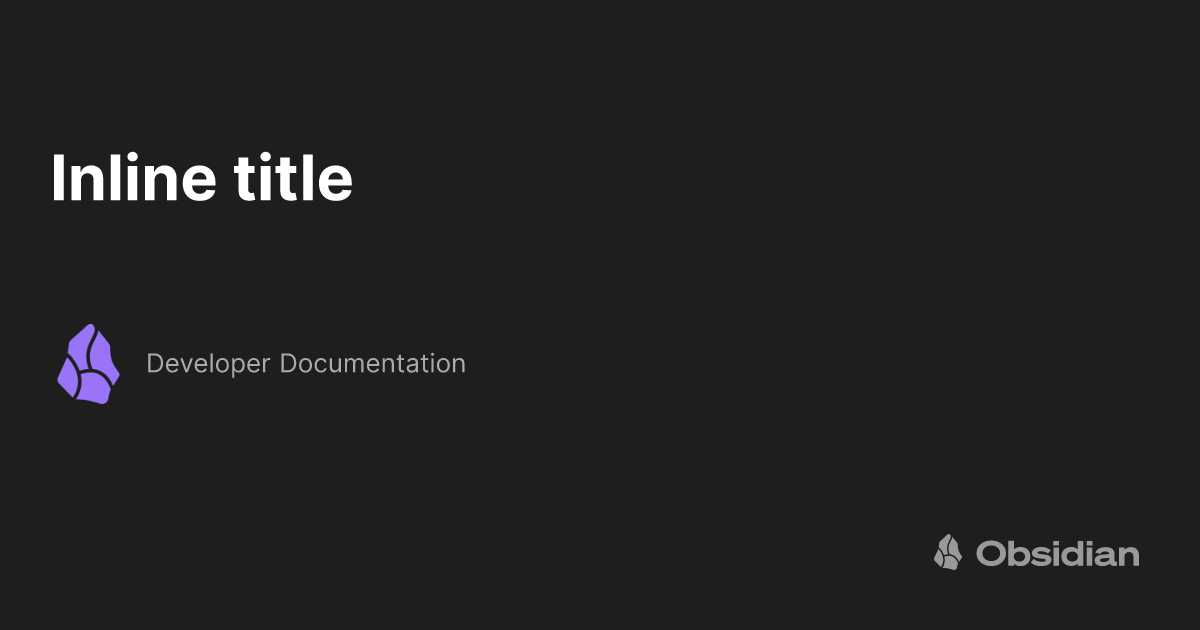 inline-title-developer-documentation