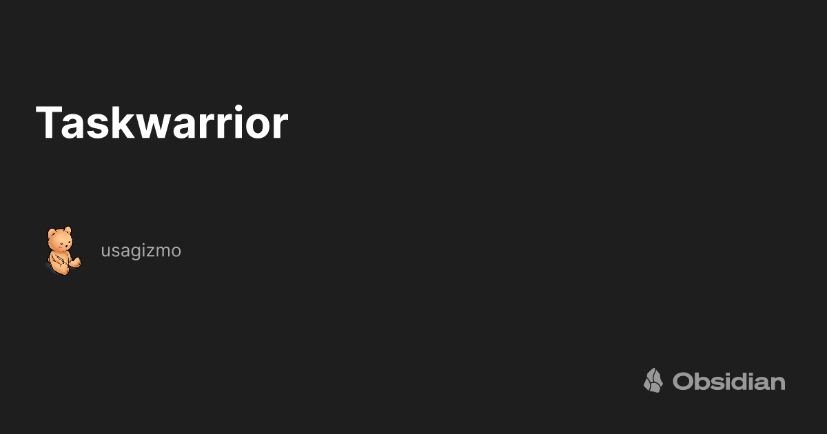 Taskwarrior - usagizmo