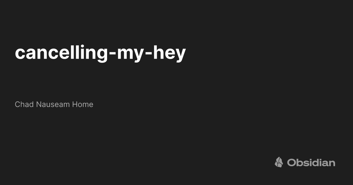 Canceling "Hey"