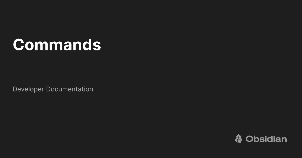 Commands - Developer Documentation