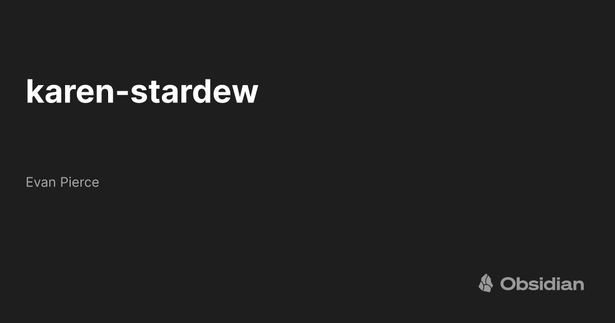 Karen stardew evan pierce