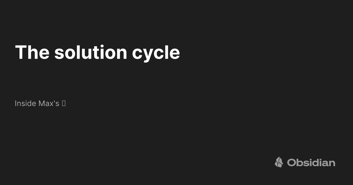 The solution cycle Inside Max's 🧠 Obsidian Publish