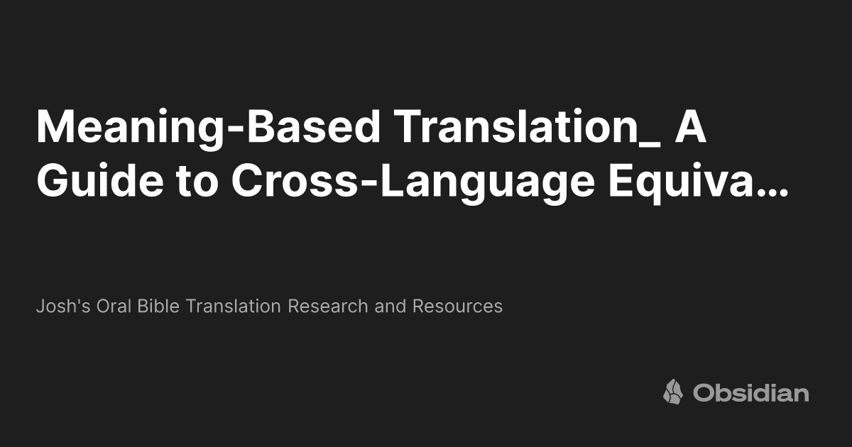 MeaningBased Translation_ A Guide to CrossLanguage Equivalence, 2nd