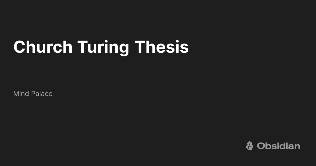 church turing thesis explained