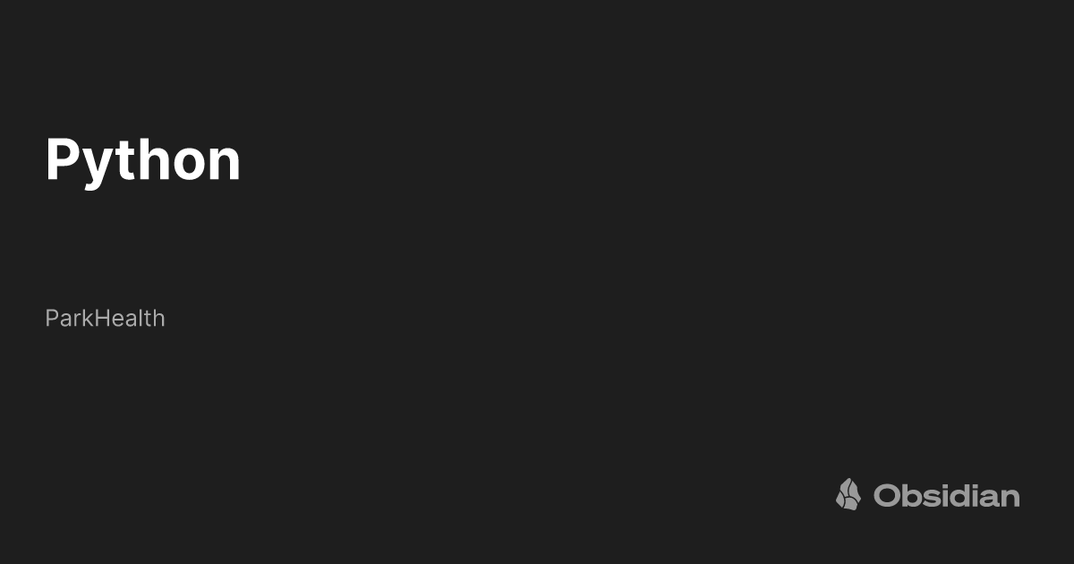 Python - ParkHealth