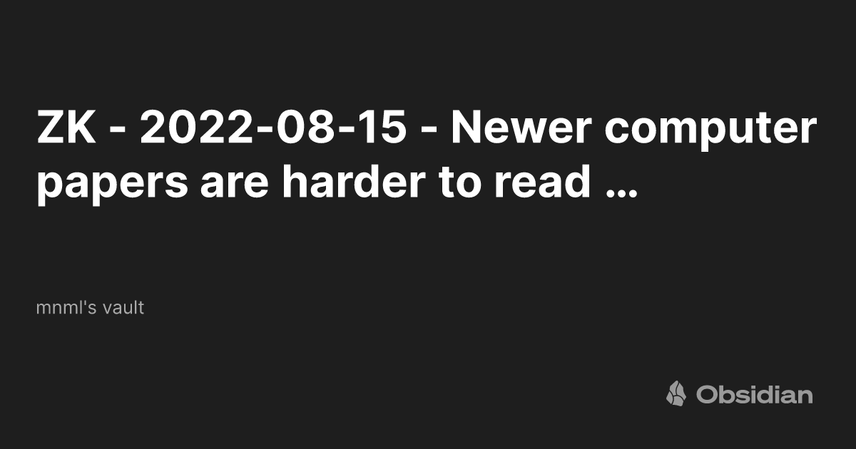 ZK 20220815 Newer computer papers are harder to read than old