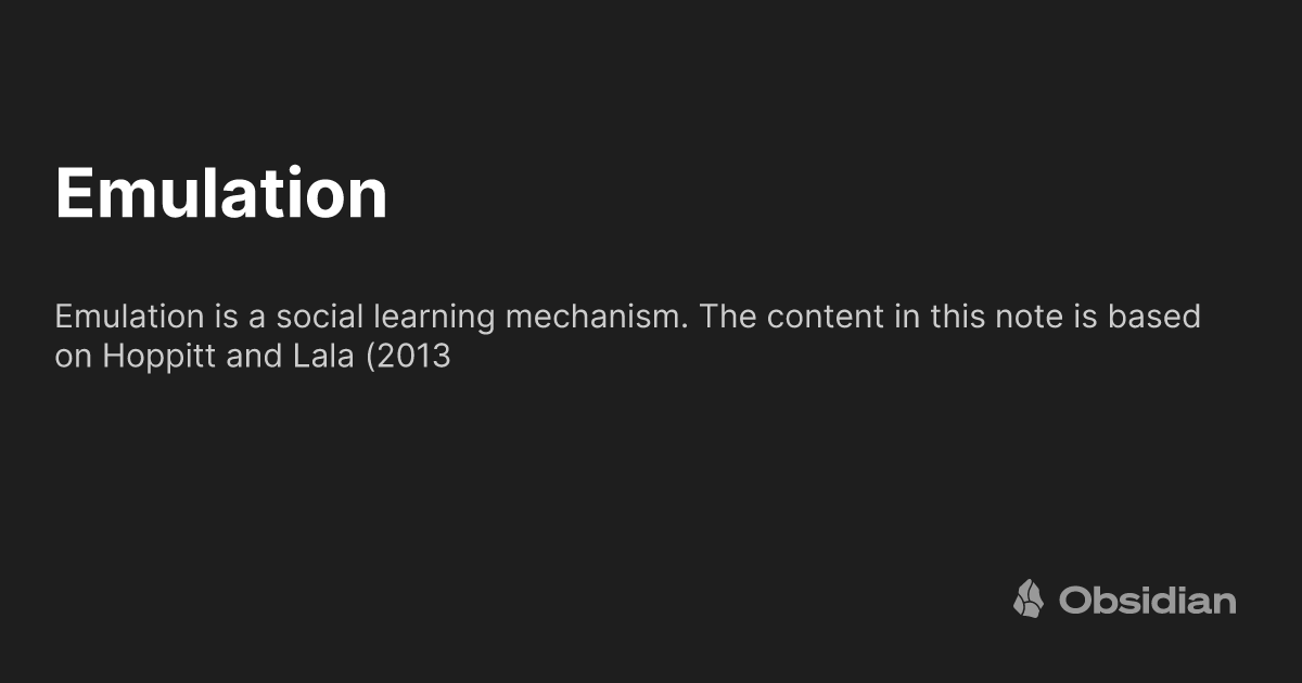 Emulation - Daniel's notes - Obsidian Publish
