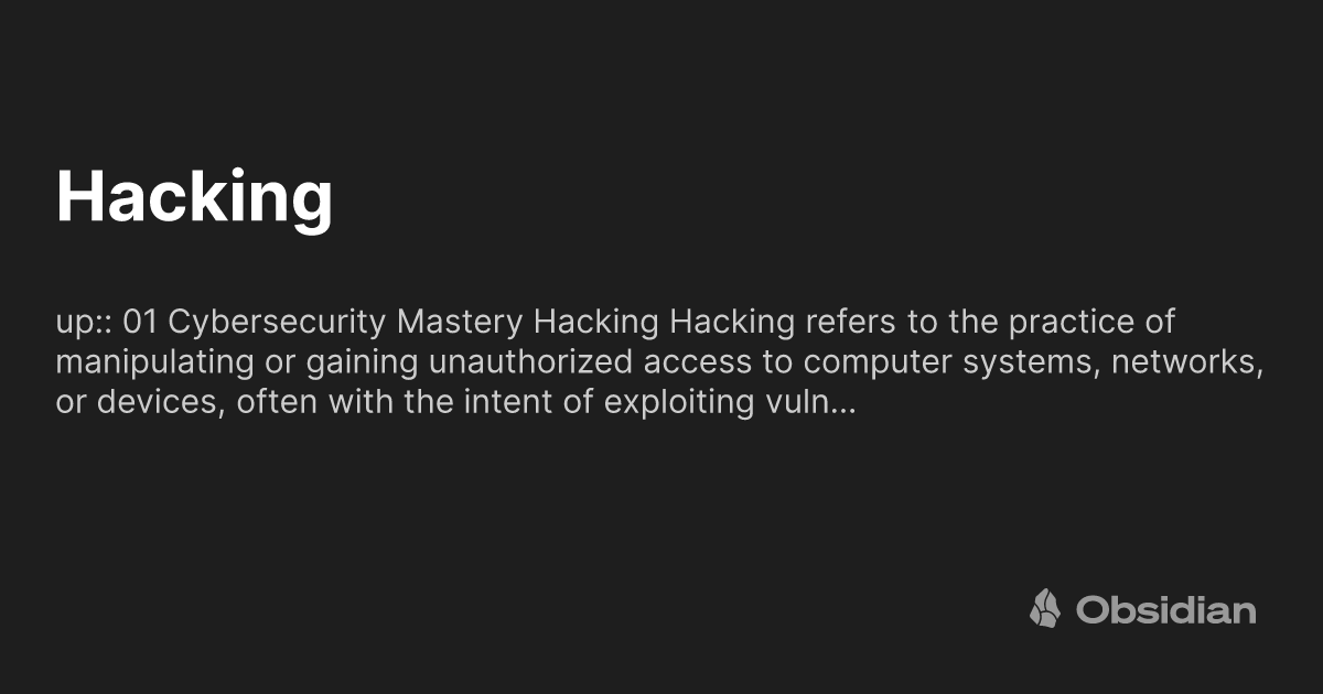 Hacking - Obsidian Publish