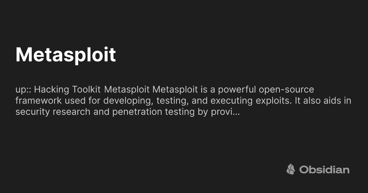 Metasploit - Obsidian Publish