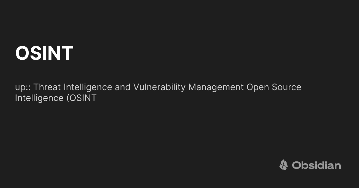 OSINT Obsidian Publish Osint obsidian publish