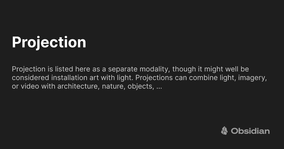 Projection - Obsidian Publish
