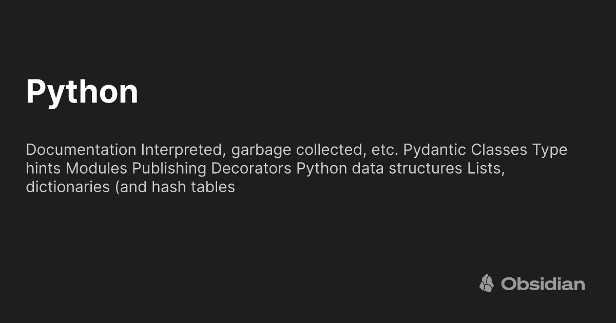 pythonista for ios | python documentation builtins,... Python - Obsidian Publish