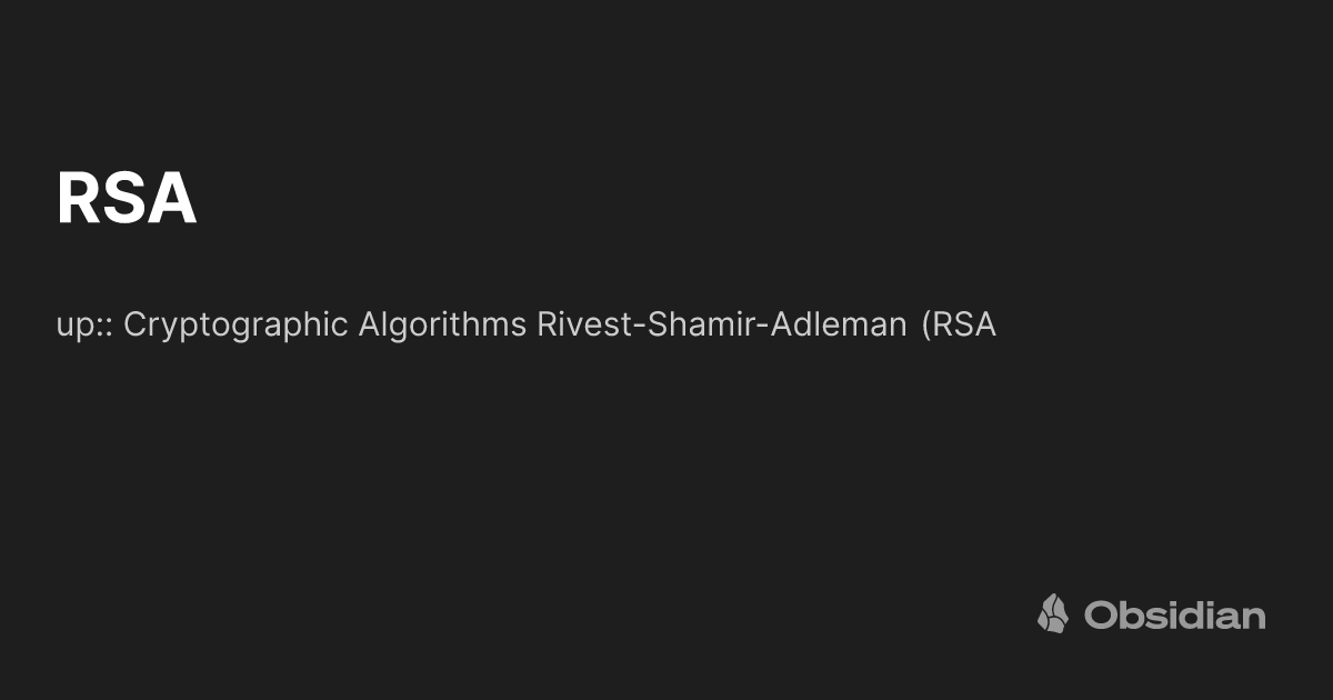 RSA - Obsidian Publish
