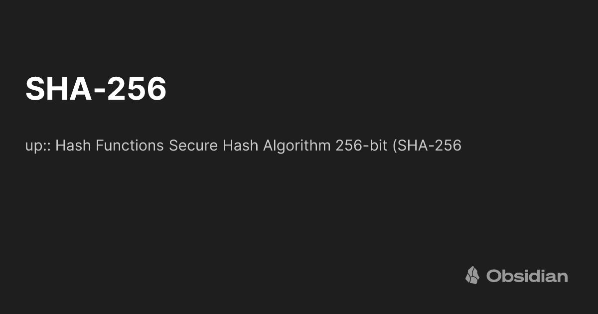 SHA-256 - Obsidian Publish