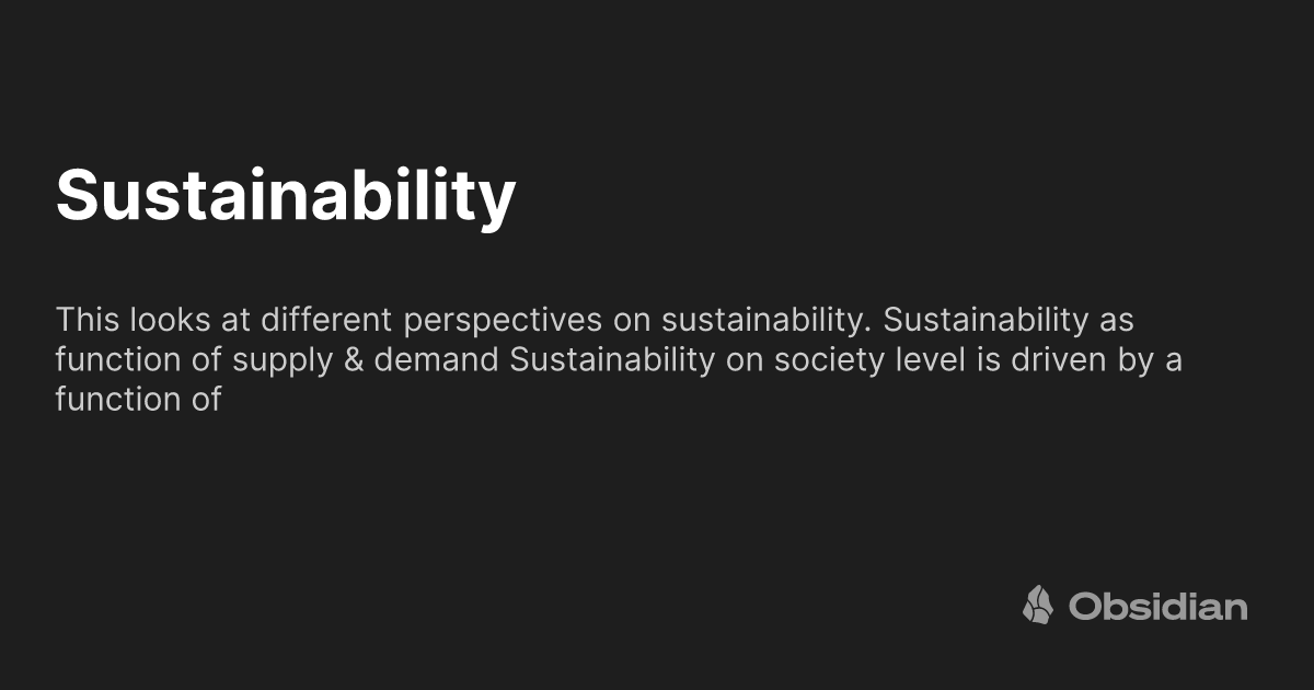 Sustainability Obsidian Publish Sustainability obsidian publish