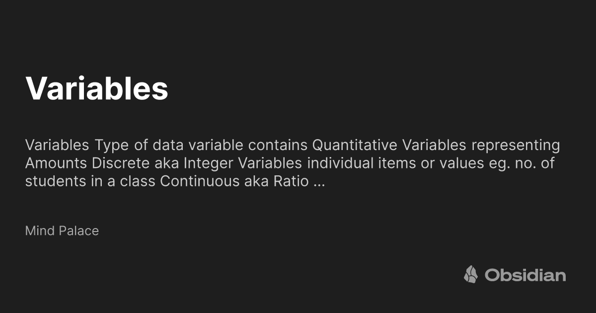 Variables - Mind Palace