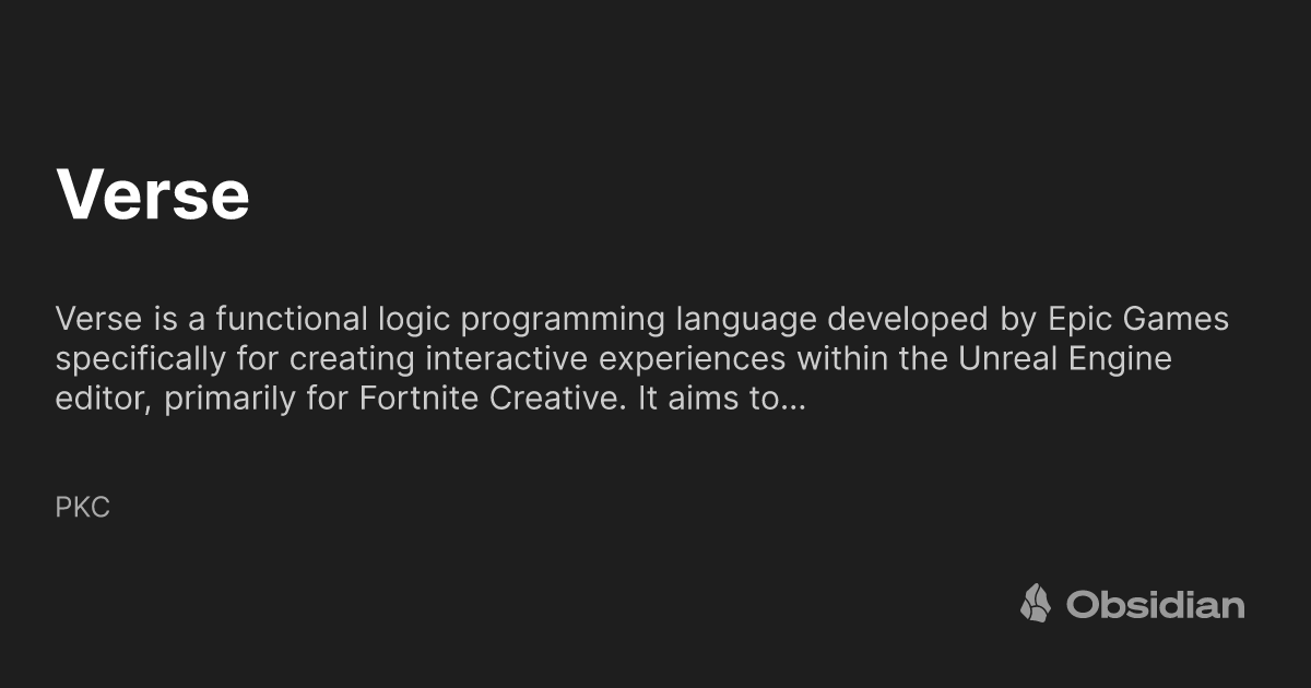 Verse - PKC - Obsidian Publish