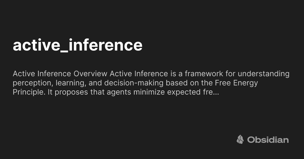 active_inference - Obsidian Publish