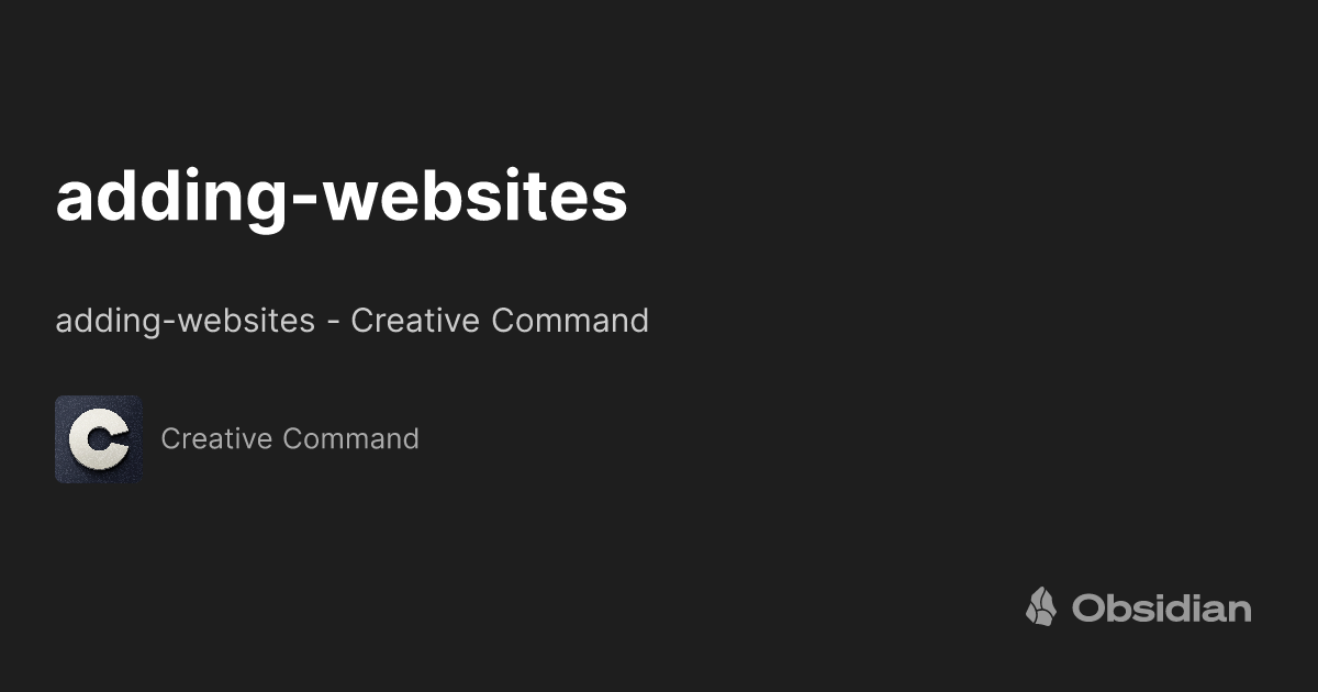 Command Line Creative adding-websites - Creative Command