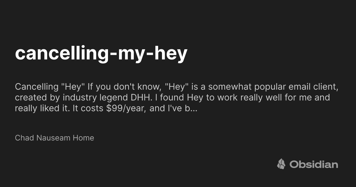 Canceling "Hey"