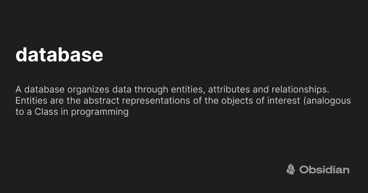 database - Obsidian Publish