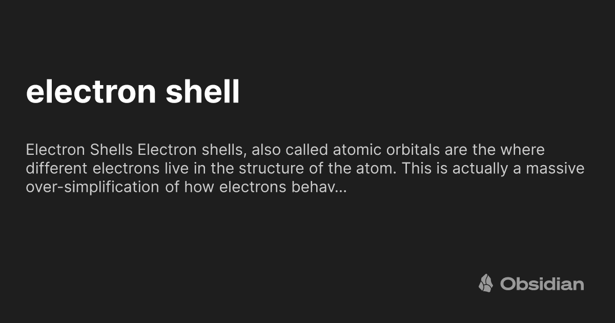 electron shell - Obsidian Publish