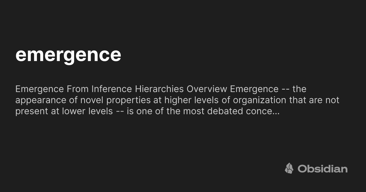 Amergence emergence - Obsidian Publish