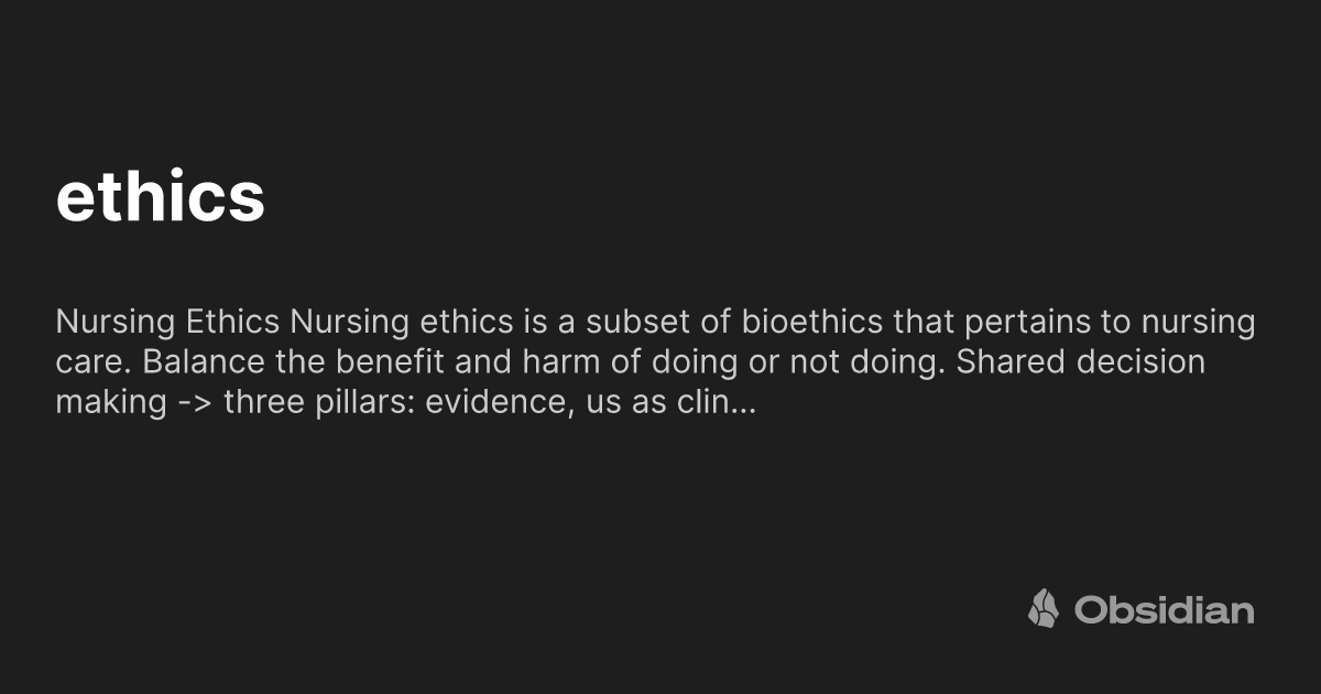 Bioethics Balance ethics - Obsidian Publish