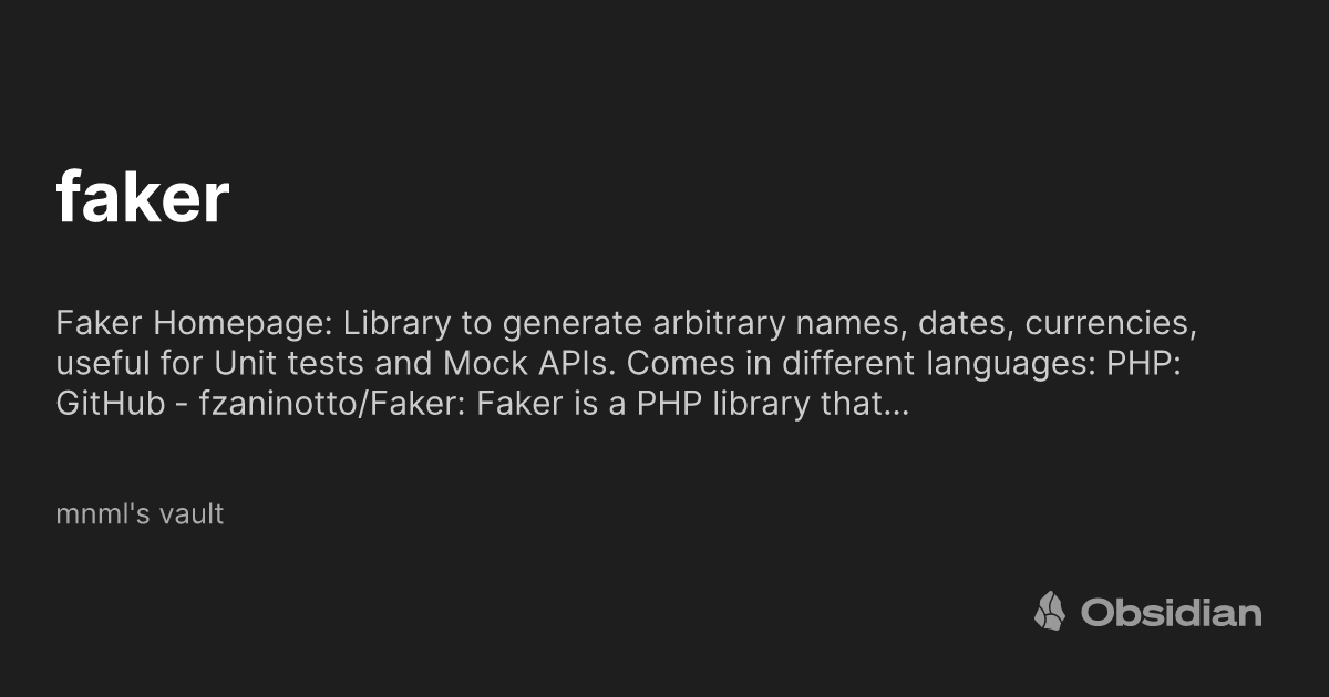 Faker Mnml s Vault Obsidian Publish Faker mnml s vault obsidian publish