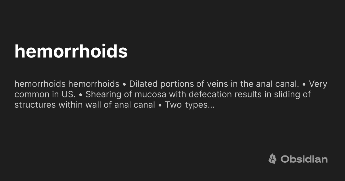 hemorrhoids Obsidian Publish