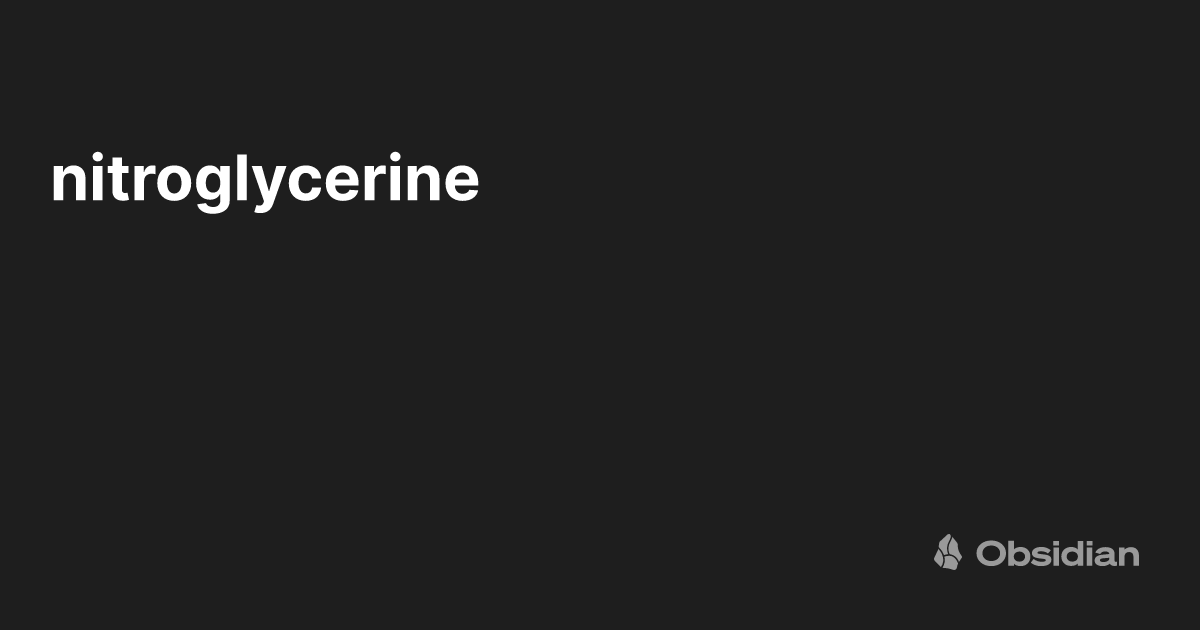 nitroglycerine Obsidian Publish