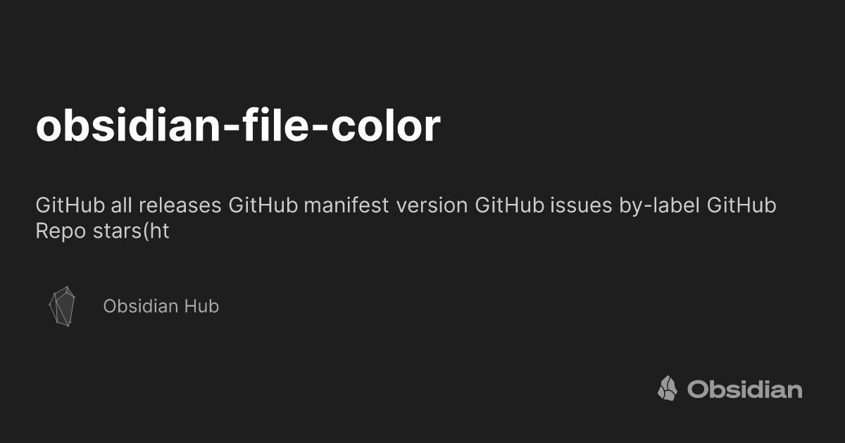 obsidian-file-color - Obsidian Hub - Obsidian Publish