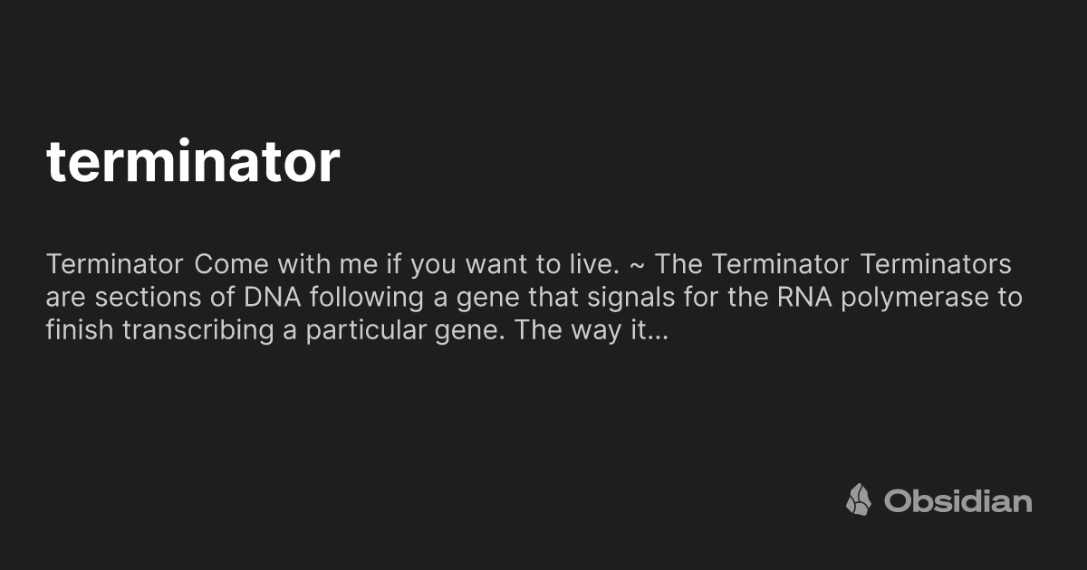 terminator - Obsidian Publish