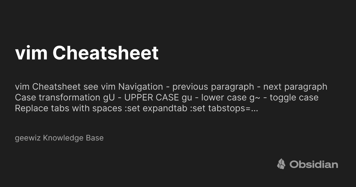 Vim Cheatsheet Geewiz Knowledge Base vim-cheatsheet-geewiz-knowledge-base